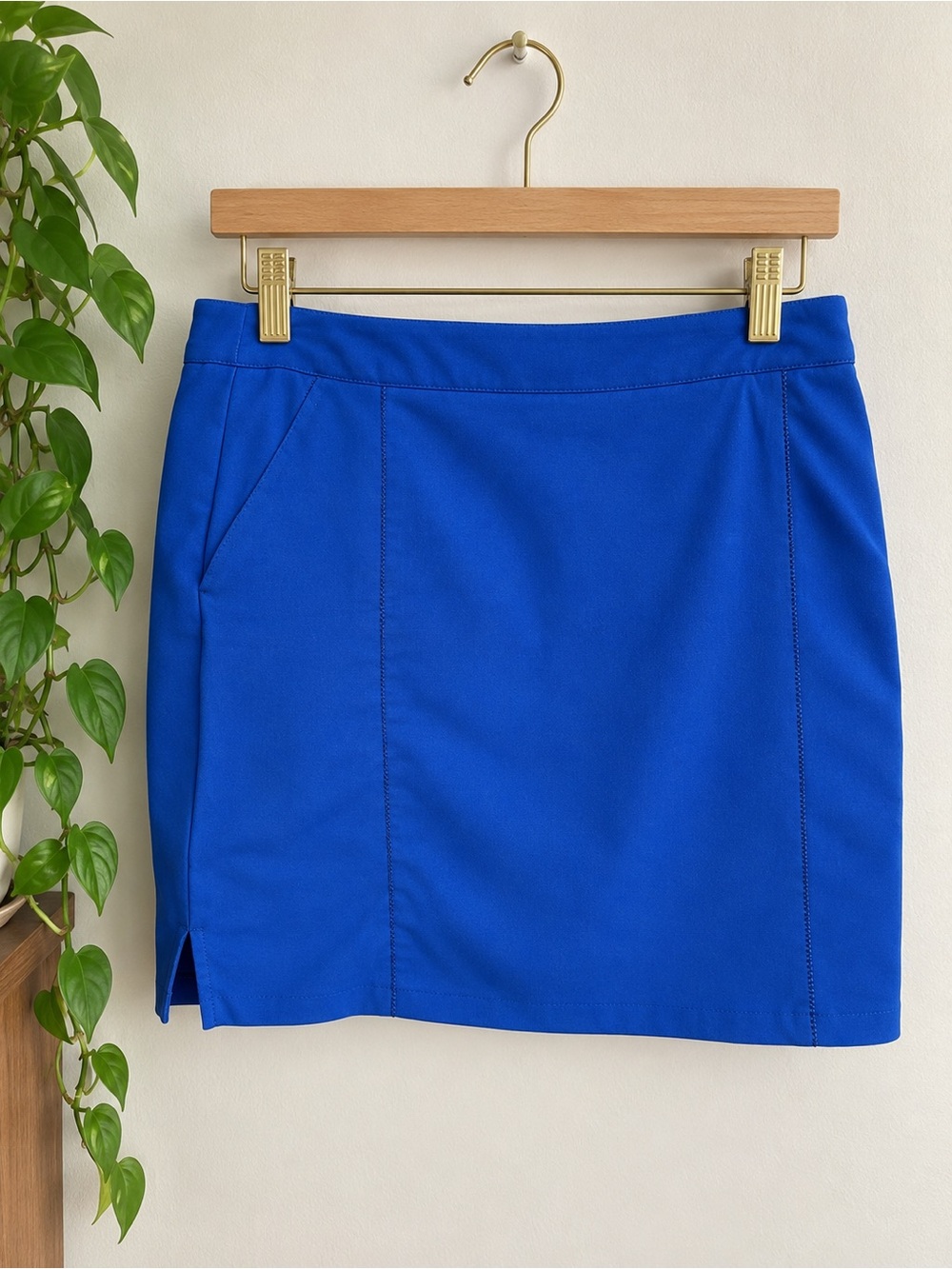 Blue Women's Ponte Mini Skirt